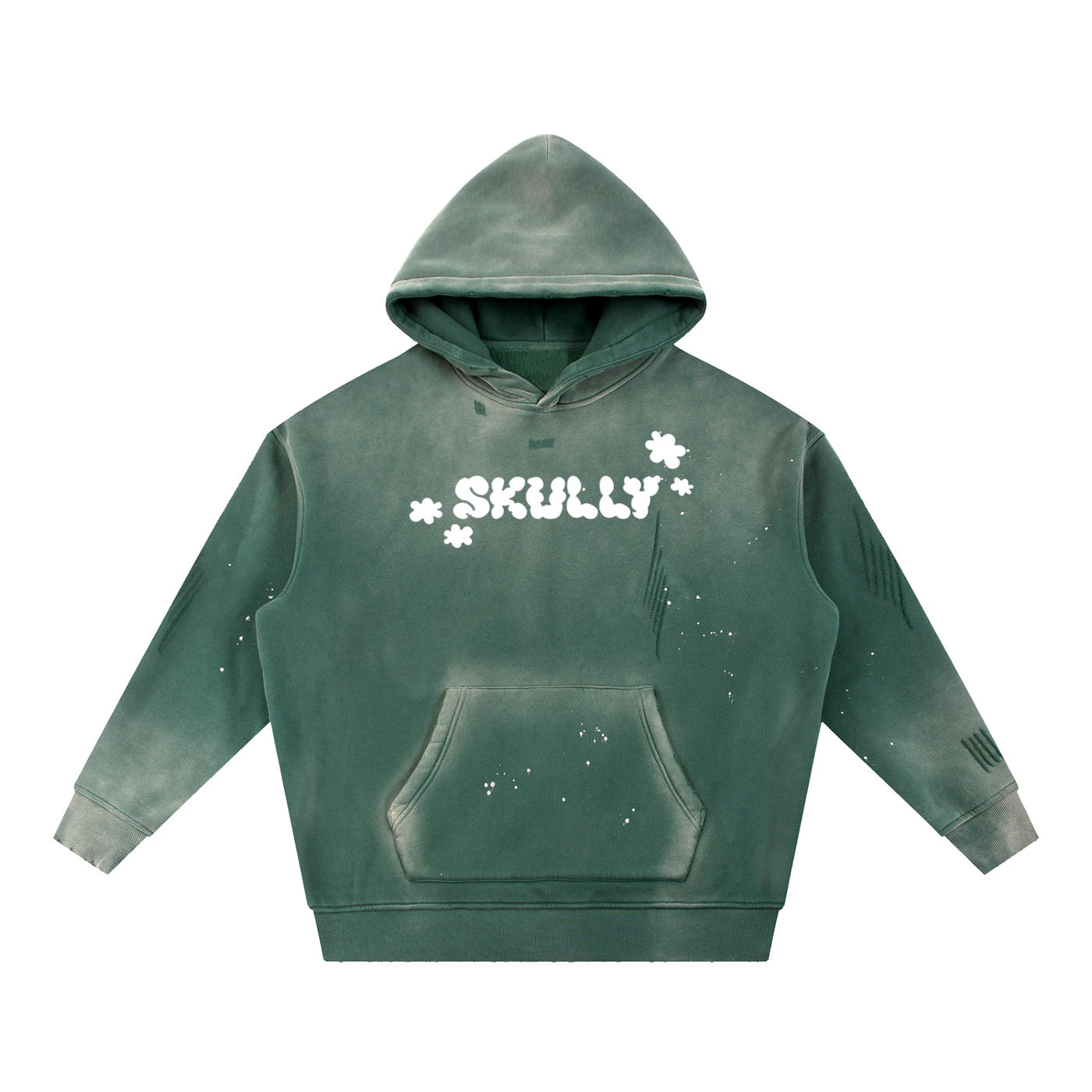Vintage Washed Frayed Fleece Hoodie