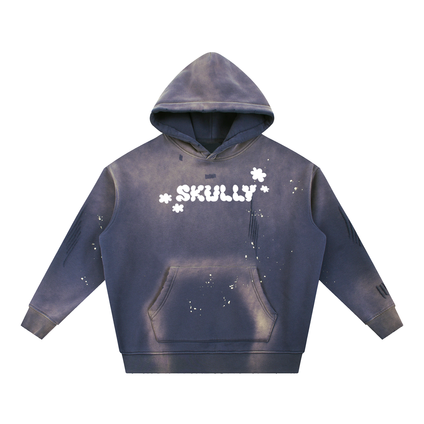 Vintage Washed Frayed Fleece Hoodie