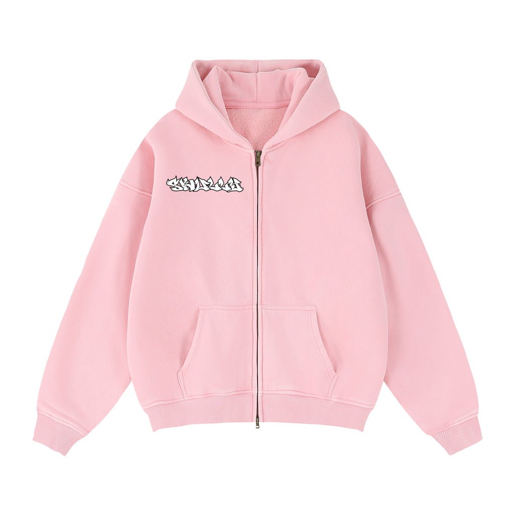 Zip-Through Boxy Fleece Hoodie