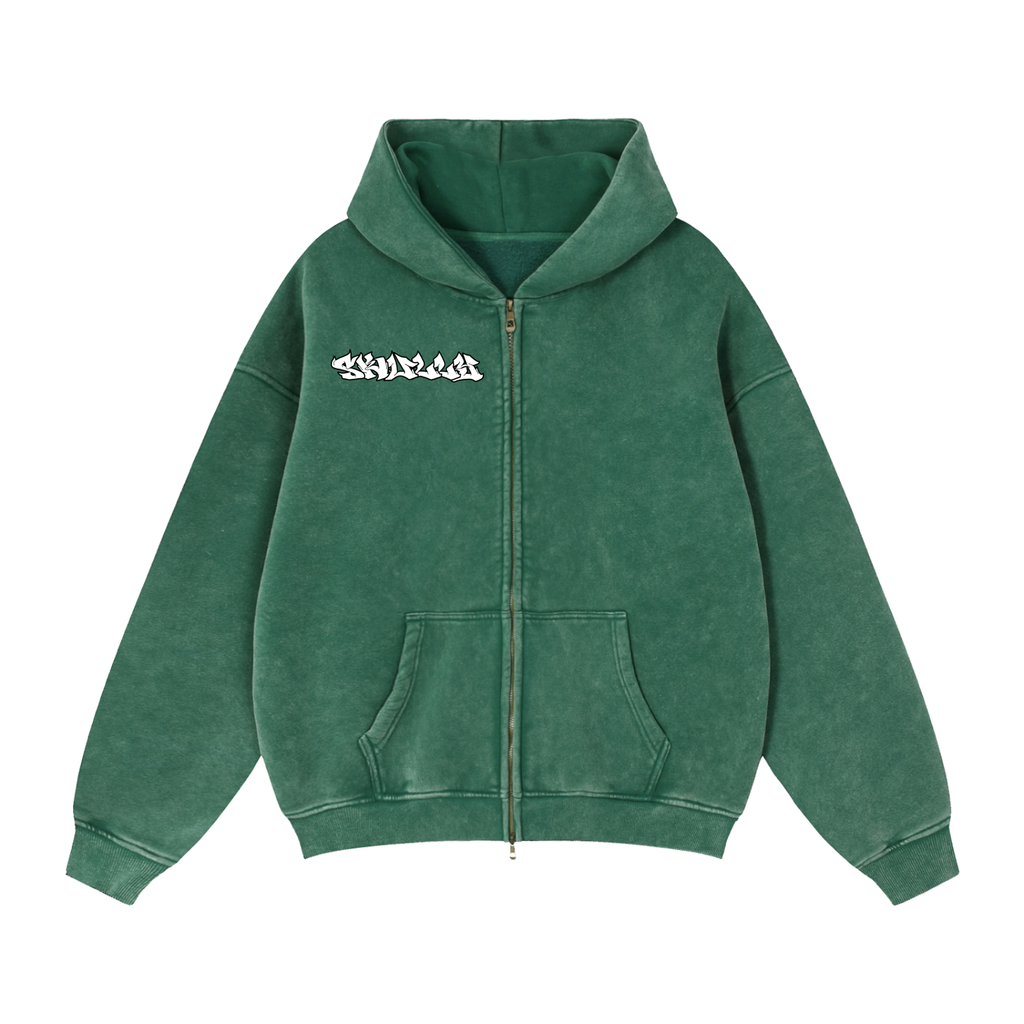 Zip-Through Boxy Fleece Hoodie